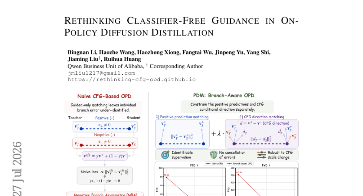 Rethinking Classifier-Free Guidance in On-Policy Diffusion Distillation