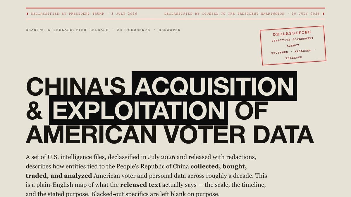 204 Million Voter Records: What the Declassified China Files Actually Say