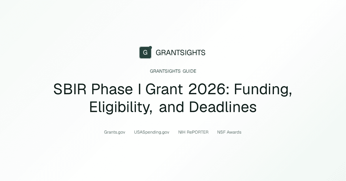 SBIR Phase I Grant 2026: Funding, Eligibility & Deadlines