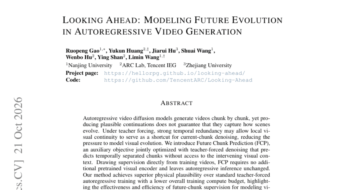 Looking Ahead: Modeling Future Evolution in Autoregressive Video Generation