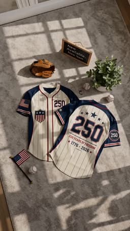 Remake Patriotic Jersey Sunlit Flat Lay TikTok Video With AI