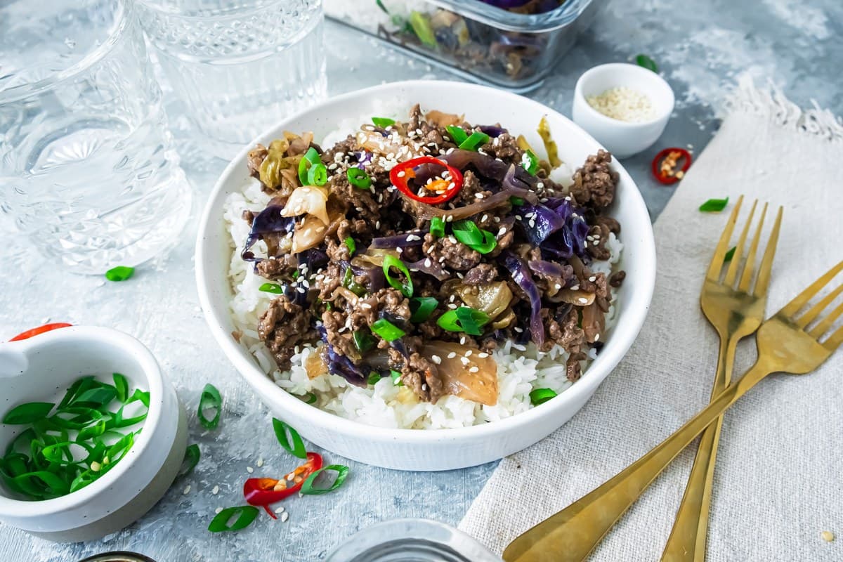 Hoisin Mince and Cabbage Stir Fry (with Rice)
