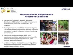 APRC/26/8 - Opportunities for mitigation in climate resilient agrifood systems in the Asia-Pacific