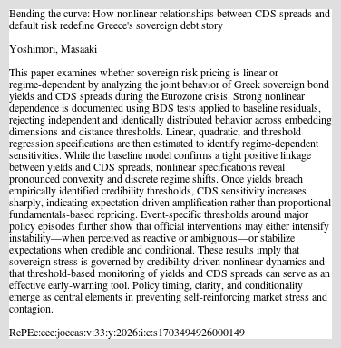Bending the curve: How nonlinear relationships between CDS spreads ...