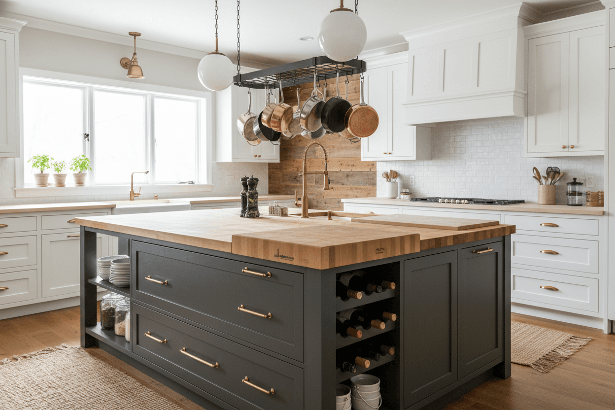 15 Kitchen Island Ideas for Storage & Functionality
