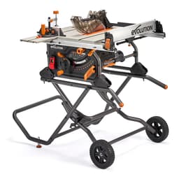 Evolution R10TBLX Multi-Material Table Saw with Wheeled Scissor Stand  — Evolution Power Tools USA