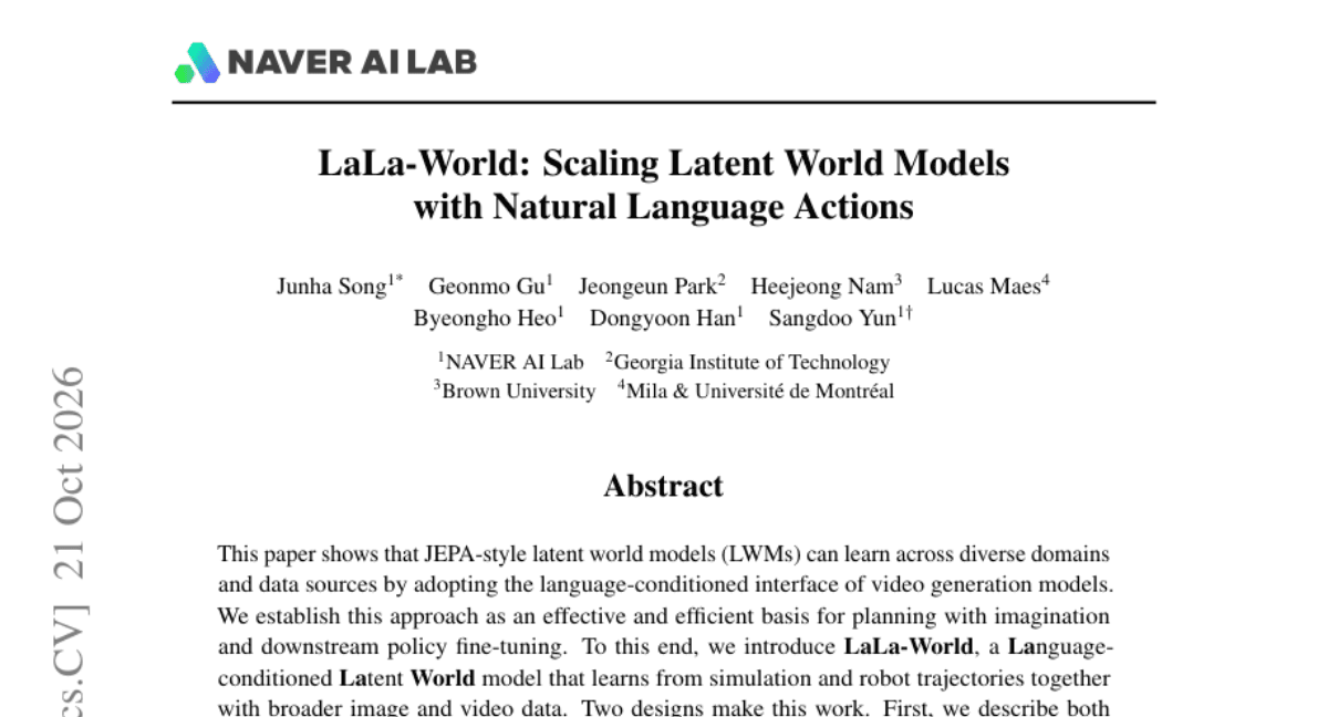 LaLa-World: Scaling Latent World Models with Natural Language Actions