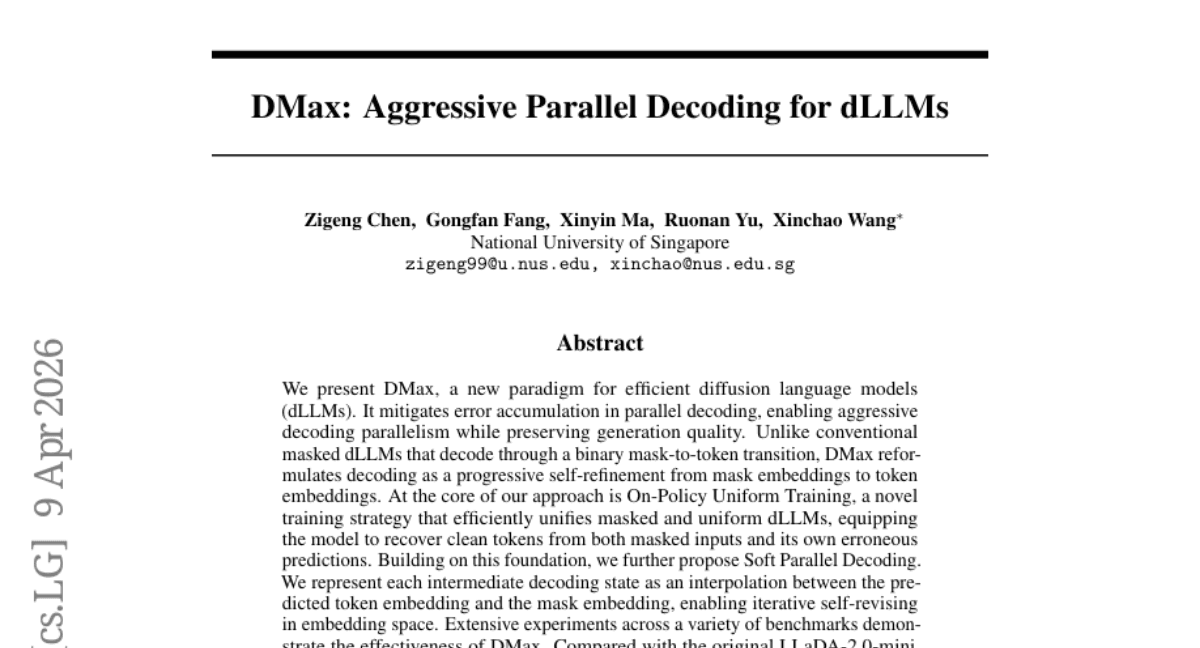 DMax: Aggressive Parallel Decoding for dLLMs
