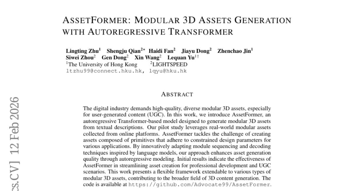 AssetFormer: Modular 3D Assets Generation with Autoregressive Transformer