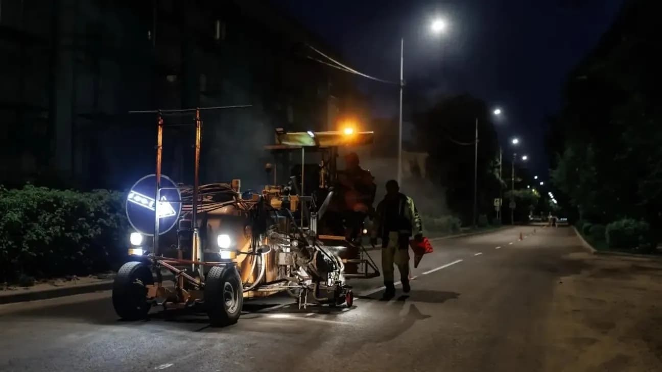 В Дубне на дорогах нанесли 3.5 километра пластиковой ...