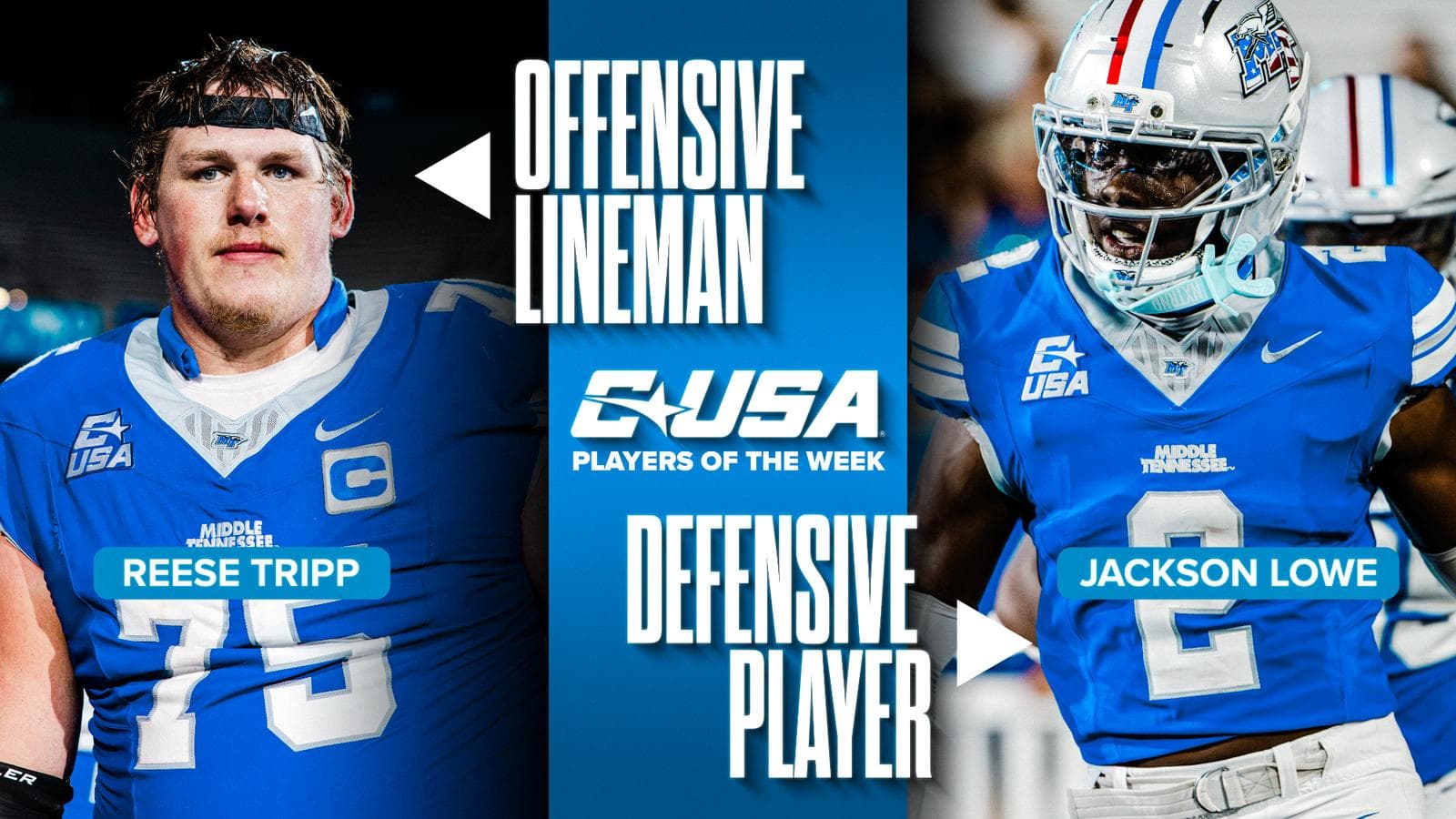 Lowe, Tripp garner CUSA Player of the Week honors