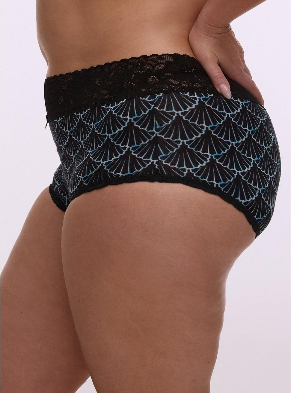 Plus Size - Cotton Mid-Rise Lace Trim Brief Panty - Torrid