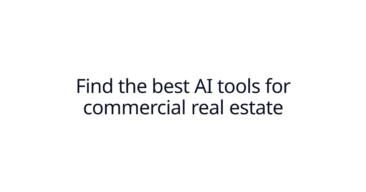 AI Tools for CRE Appraisers (2026)