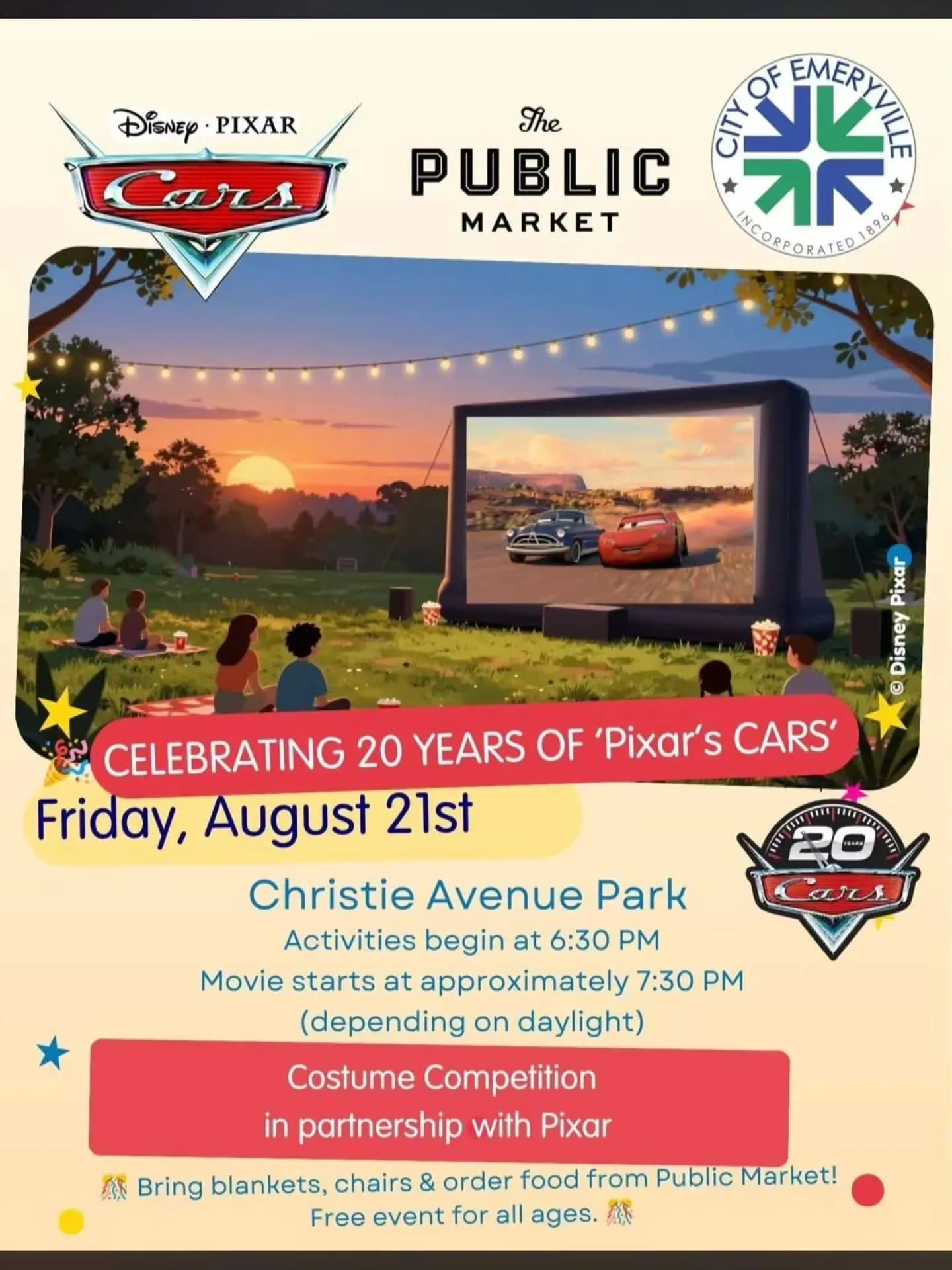 FREE Movie Night: Pixar's Cars in Berkeley