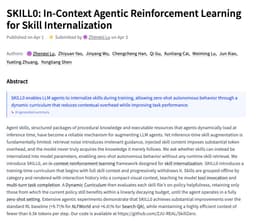 @_akhaliq: SKILL0 

In-Context Agentic Reinforcement Learning for Skill Internalization  

paper: https://t.co/...