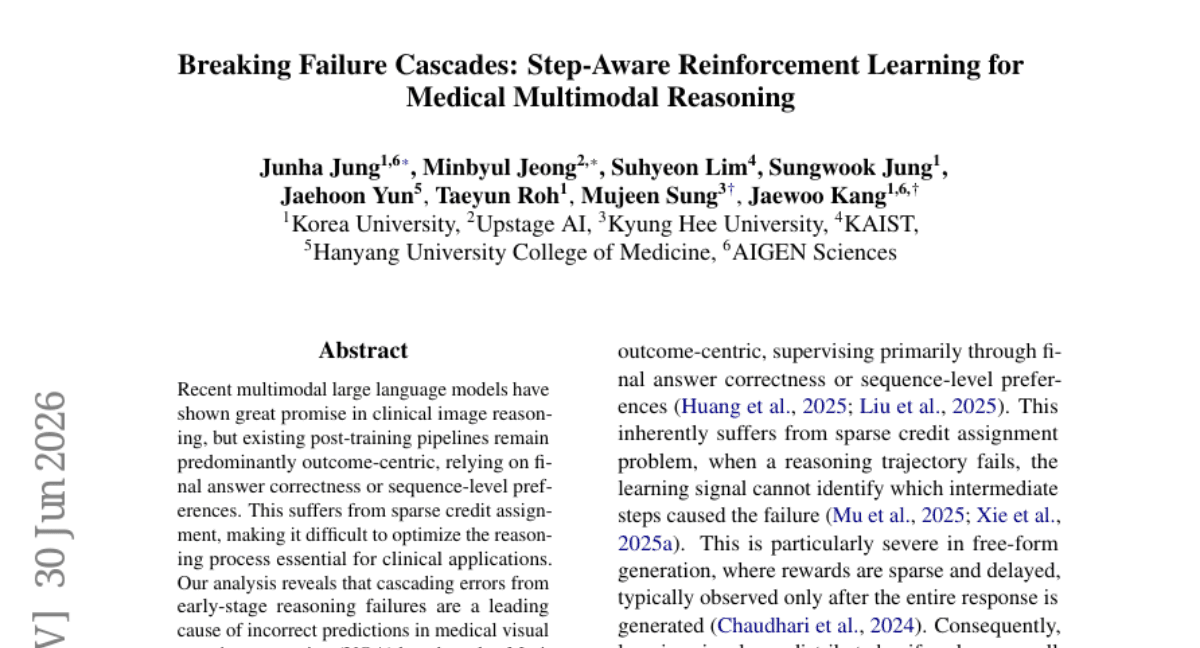 Breaking Failure Cascades: Step-Aware Reinforcement Learning for Medical Multimodal Reasoning