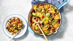 Cheesy Zucchini and Ground Beef Skillet