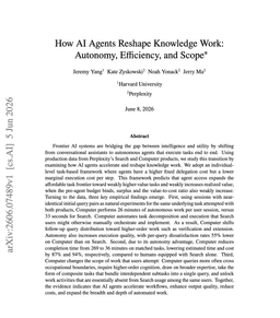 @omarsar0: New paper on how AI agents are reshaping knowledge work.

This is a nice economic read on where agen...
