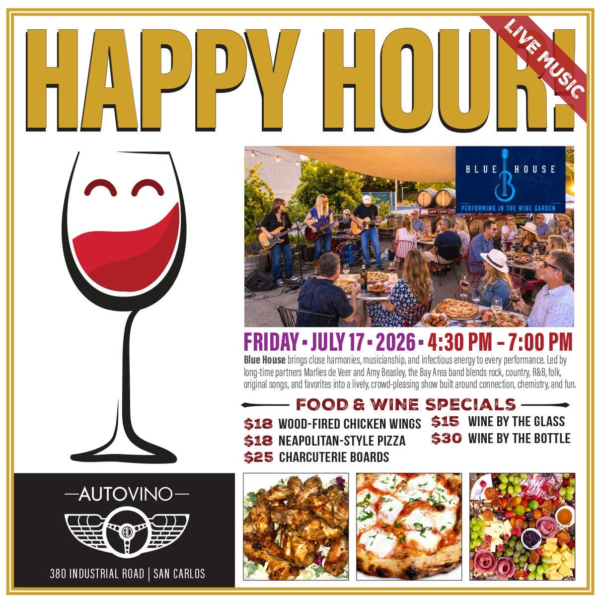 Friday Happy Hour with Blue House at AutoVino