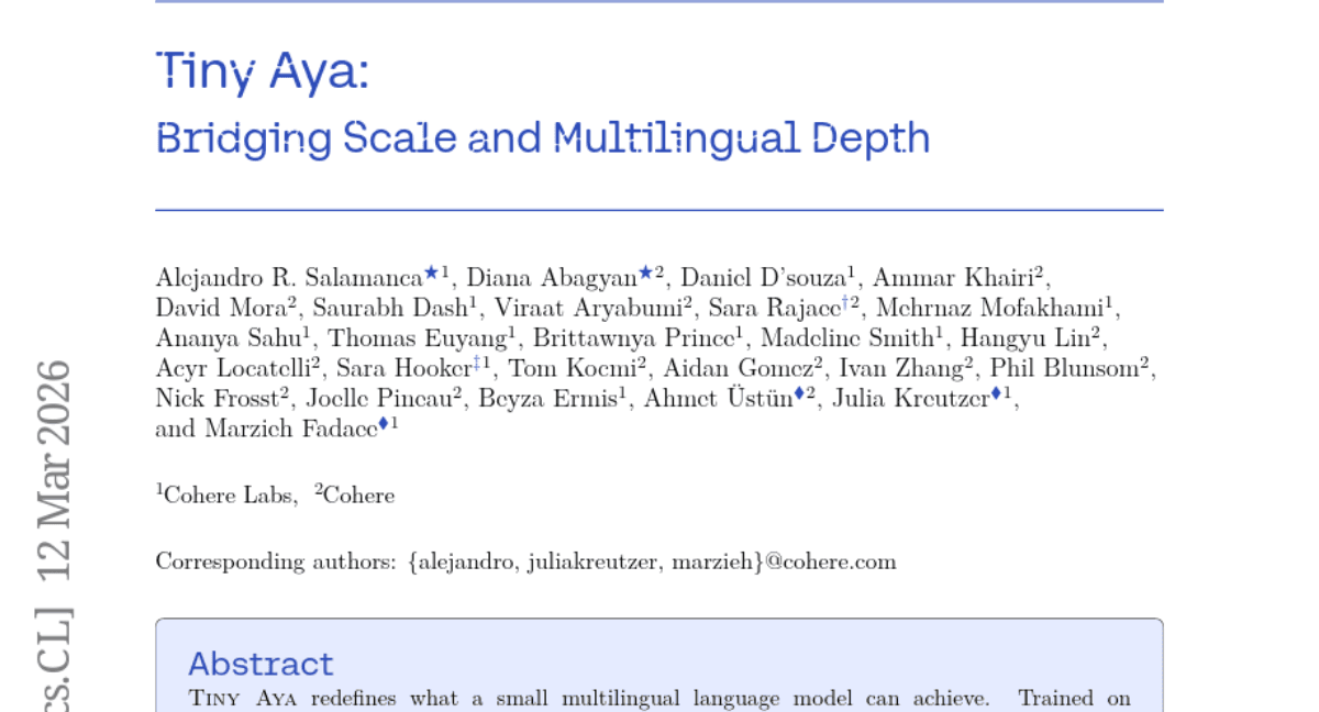 Tiny Aya: Bridging Scale and Multilingual Depth