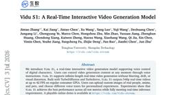 Vidu S1: A Real-Time Interactive Video Generation Model