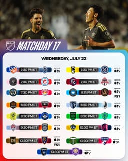 @MLS: Full midweek slate tonight! 🍿

Watch all the action on @AppleTV: https://t.co/Pau6rQAX5s https://t.c...