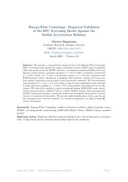 Item - Energy-Flow Cosmology Empirical Validation of the EFC Screening Model Against the Radial Acceleration Relation - figshare - Figshare
