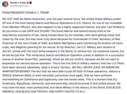 @POTUS reposted: 🚨“WE GOT HIM! My fellow Americans, over the past several hours, the United State...