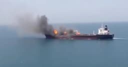 Iran Guards Strike Israel-Linked Ship in Hormuz, Vessel Catches Fire
