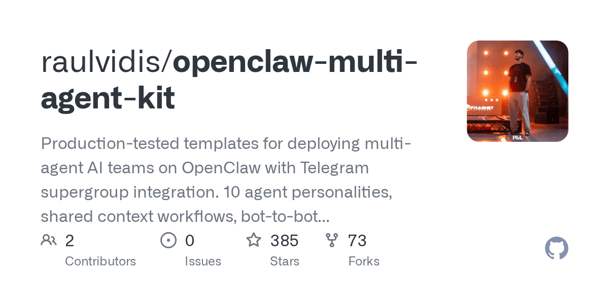 raulvidis/openclaw-multi-agent-kit: Production-tested templates ...