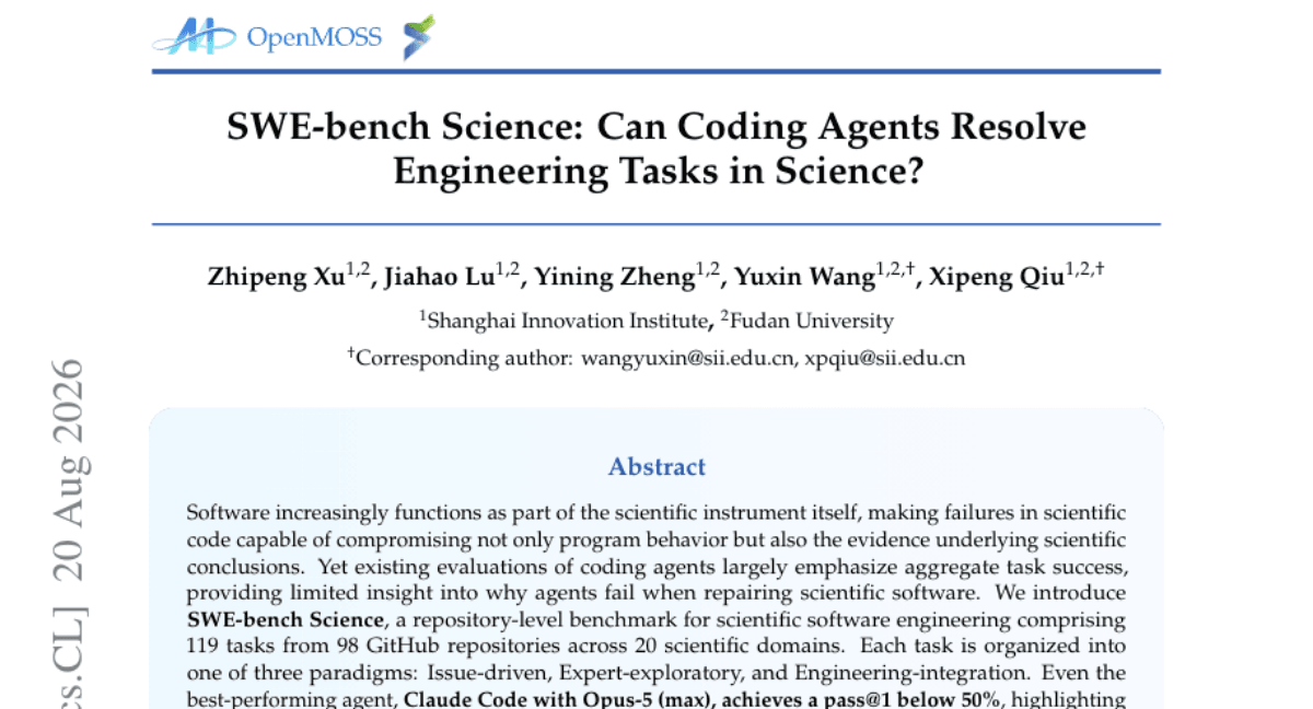 SWE-bench Science: Can Coding Agents Resolve Engineering Tasks in Science?
