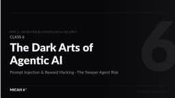 Prompt Injection Can Make Your AI a Sleeper Agent for Your Competitors. | Class 6: The Agentic AI