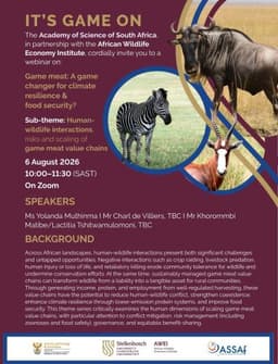 Game meat value chains webinar: human-wildlife conflict ...