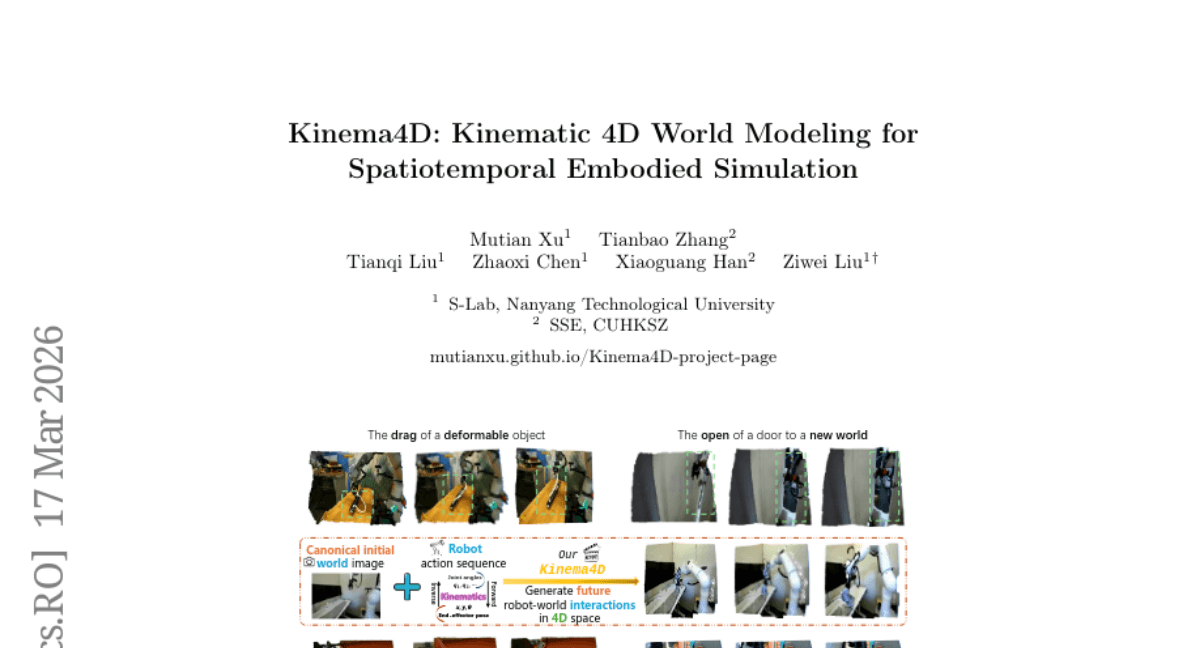 Kinema4D: Kinematic 4D World Modeling for Spatiotemporal Embodied Simulation