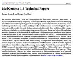 @omarsar0 reposted: The MedGemma 1.5 technical report is out 👇 https://t.co/iPfbejjpH2 https://t.co/...