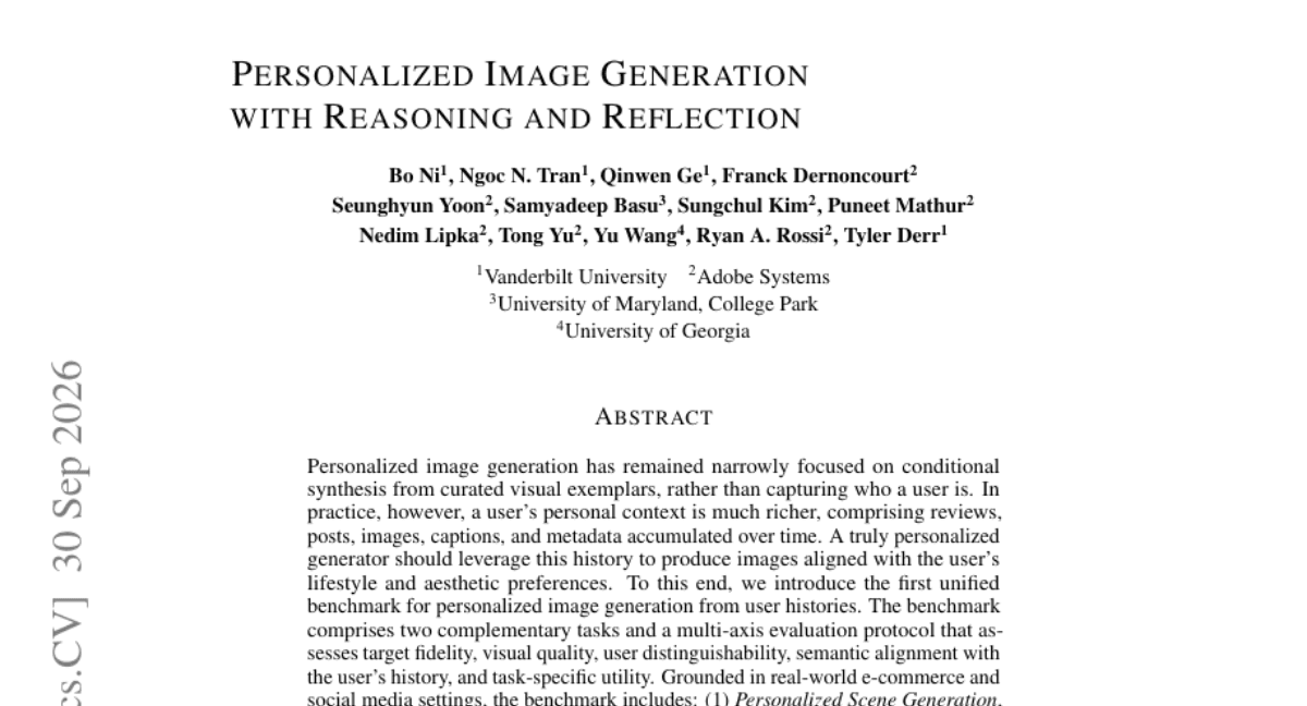 Personalized Image Generation with Reasoning and Reflection