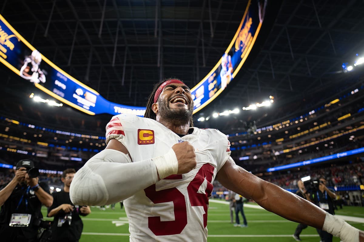 Fred Warner of the 49ers is voted as the top off-ball ...