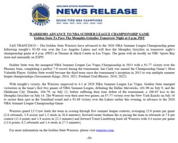 @warriors reposted: Warriors advance to NBA Summer League Championship Game https://t.co/RT20gT6u5I