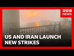 US and Iran launch new strikes, as Kuwait says airport hit by Iranian drones | BBC News