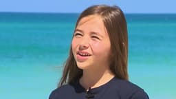 Fearless girl, 10, returns back to same beach where shark attacked her last year as she warns swimmers to not make simple mistake she did | Daily Mail Online