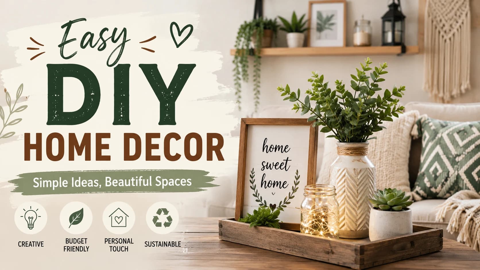 Easy DIY Home Decor Ideas | 35 Budget-Friendly Projects