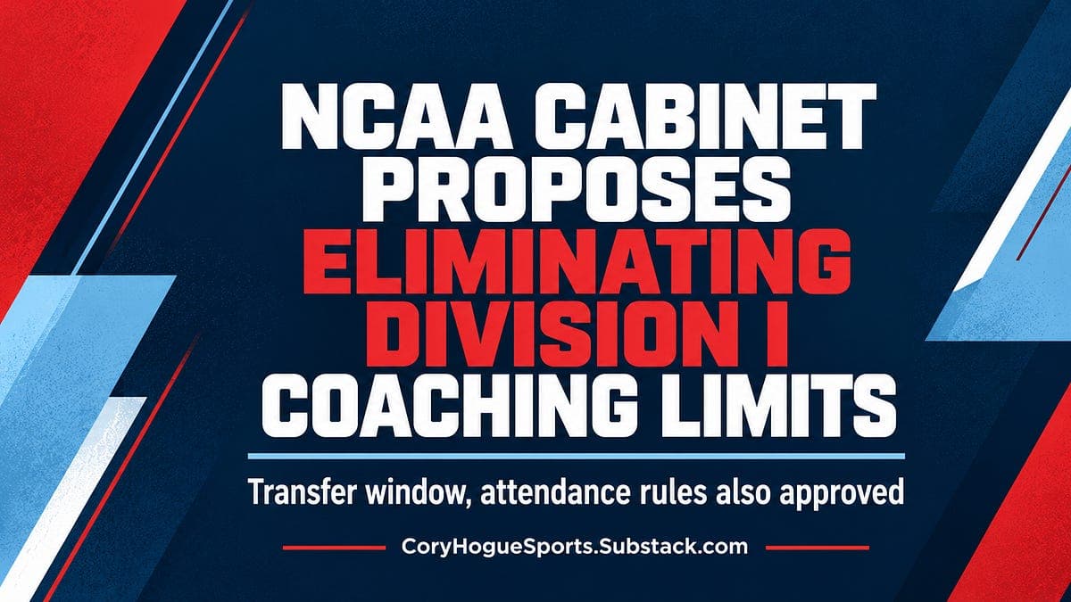 NCAA Cabinet Proposes Eliminating Division I Coaching Limits