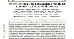 SolarWM: Open Data and Scalable Training for Long-Horizon Video World Models