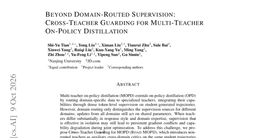 Beyond Domain-Routed Supervision: Cross-Teacher Guarding for Multi-Teacher On-Policy Distillation