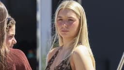 Harper Beckham borrows Victoria Beckham’s sheer floral dress during Ibiza getaway