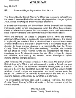 @TomPelissero reposted: Update on the Josh Jacobs situation: 

“The Brown County District Attorney’s Off...