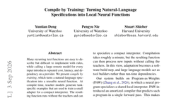 Compile by Training: Turning Natural-Language Specifications into Local Neural Functions