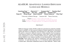ALoDLM: Adaptively Looped Diffusion Language Models