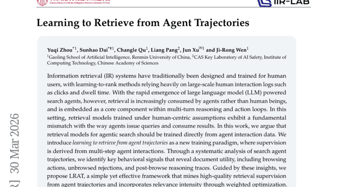 Learning to Retrieve from Agent Trajectories