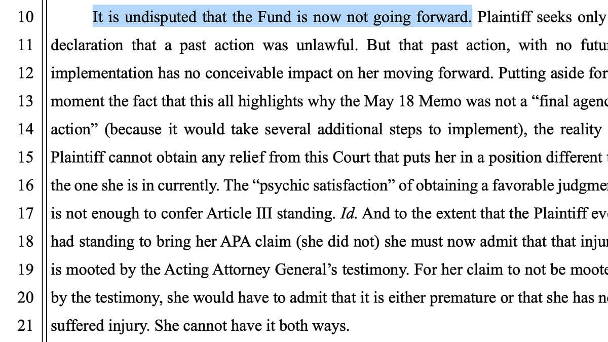 NEW: 90 Minutes After Trump Appealed his Slush Fund ruling, the DOJ Moved to Dismiss my Slush Fund Case as "Moot"